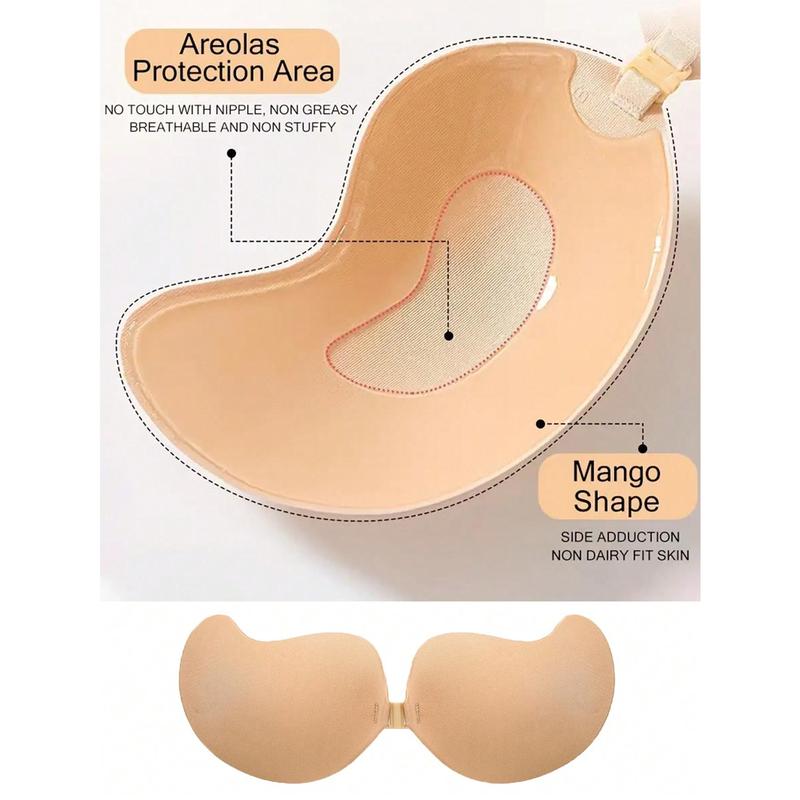 Invisible Push-up Breast Lift Silicone Nipple Covers, Self Adhesive Strapless Mango-shaped Sticky Bra, Women's Lingerie And Underwear Accessories