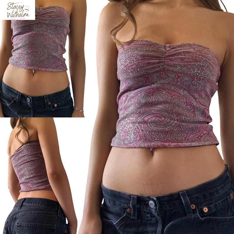 Women Fashion Print Tube Tops Strapless Boat-Neck Wrap Chest Tank Tops Summer Backless Bandeau Tops free people  tank top pj