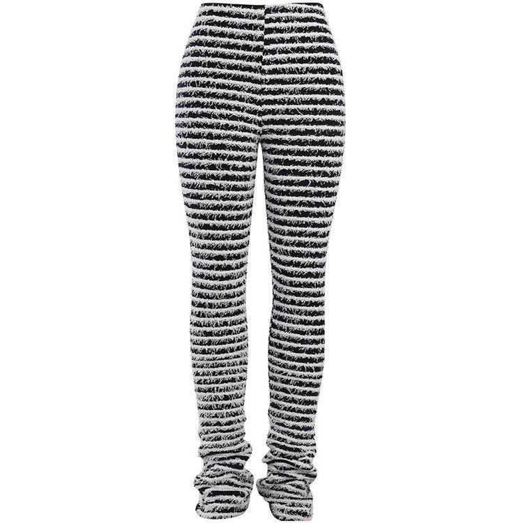 Stacked Knitted Pants Womenswear Bottom Fuzzy Girl High Waisted Fit Comfortable--=%2=- legging=%2=----=%2=- woman=%2=-- legging woman