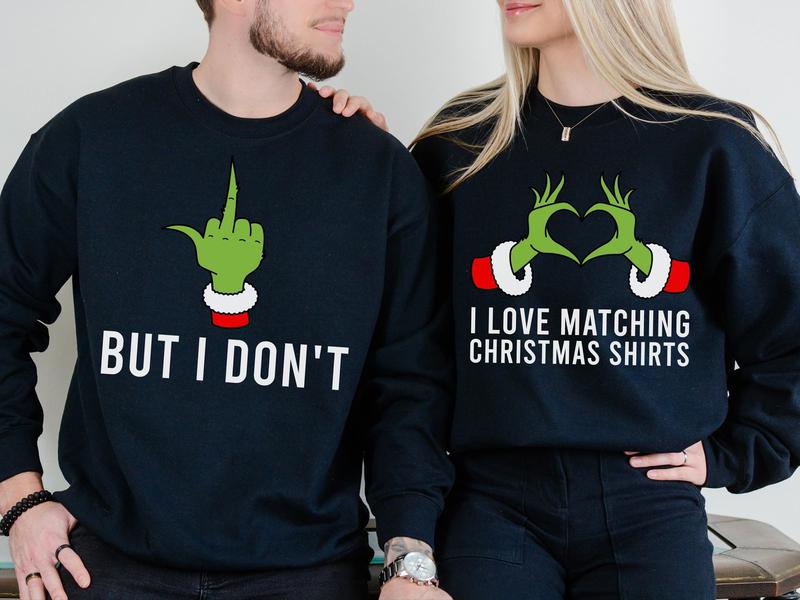 Christmas Couple Shirts, Pajamas, Funny Shirt Set, Ugly Sweater, Matching Tshirts for Couples,   Christmas Gilf