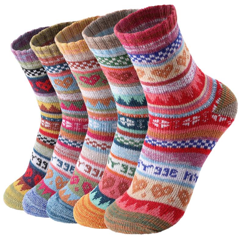 Wool Socks - Vintage Winter Warm Wool Socks for Women, Soft Cozy Socks, Thick Knit Boots Socks Gifts for Women Men，Winter Essentials