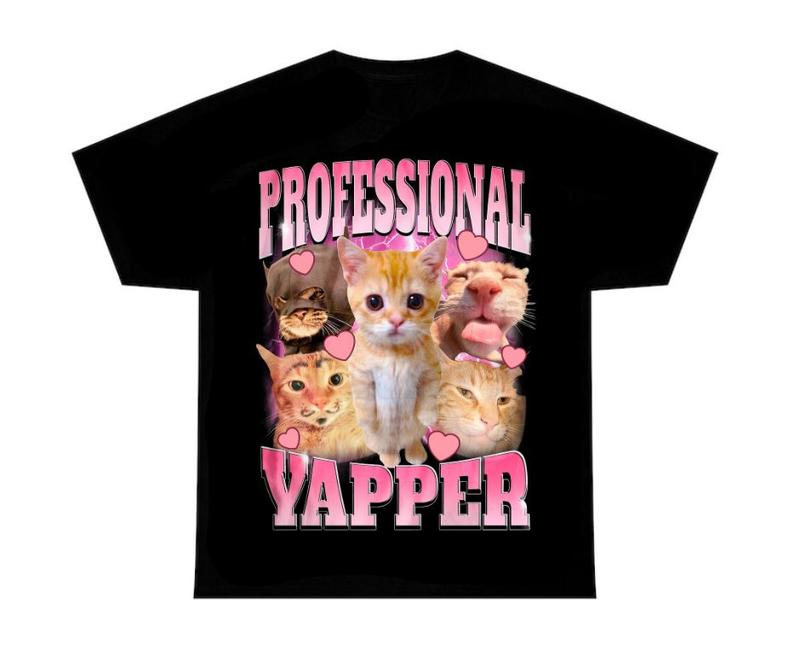 Professional Yapper Shirt, Funny cat tee, Cute graphic tees