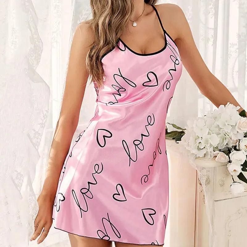 Women Pajamas Sling Open Back Nightdress