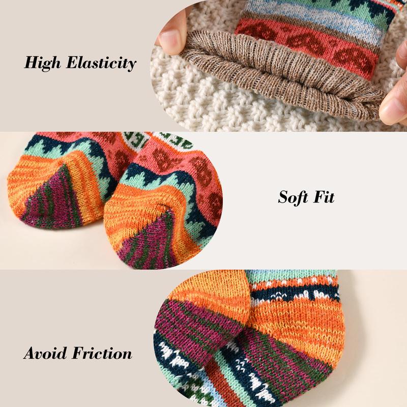 Wool Socks - Vintage Winter Warm Wool Socks for Women, Soft Cozy Socks, Thick Knit Boots Socks Gifts for Women Men，Winter Essentials