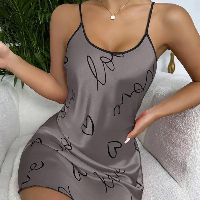 Women Pajamas Sling Open Back Nightdress