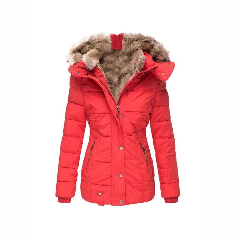 2024 Winter Warm Fur Collar Cotton Clothes Women's Long-Sleeve Zipper Slim-Fitting Cotton-Padded Jacket Coat Hooded Coat Womenswear Tops