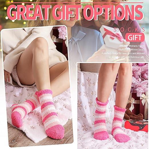 Women's Cozy Fuzzy Socks (5 pairs) - Soft, Warm, and Thick Winter Cabin Slipper Socks. Ideal for Cold Weather, Gifting, and All-Day Comfort