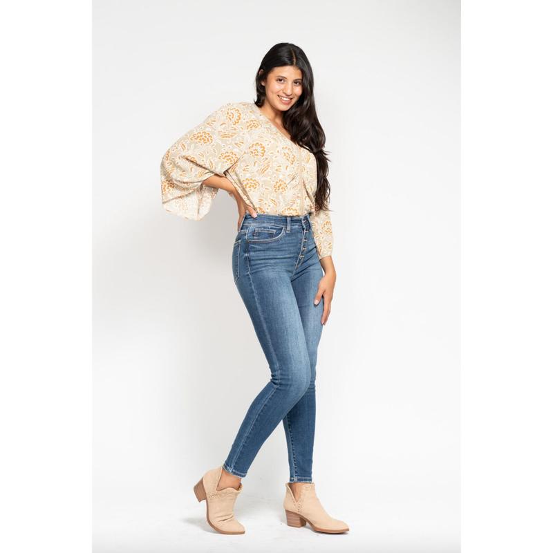 Judy Blue Button Fly Skinny Jeans