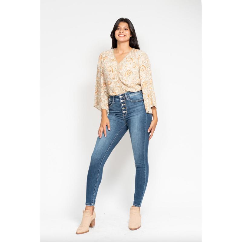 Judy Blue Button Fly Skinny Jeans