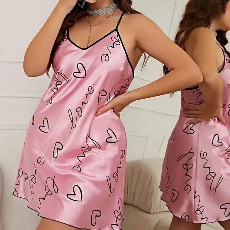 Women Pajamas Sling Open Back Nightdress