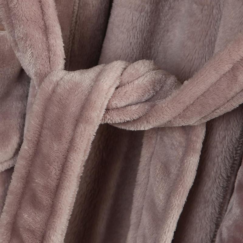 Women's Plush Soft Warm Fleece Bathrobe Robe RH1591