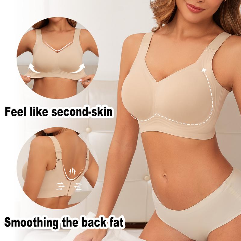 Comfortable and Supportive Women's Seamless Wireless Push Up Comfort Soft Full Coverage T-Shirt Bra with No Underwire- Womenswear, Everyday silk bra stockingstuffers for