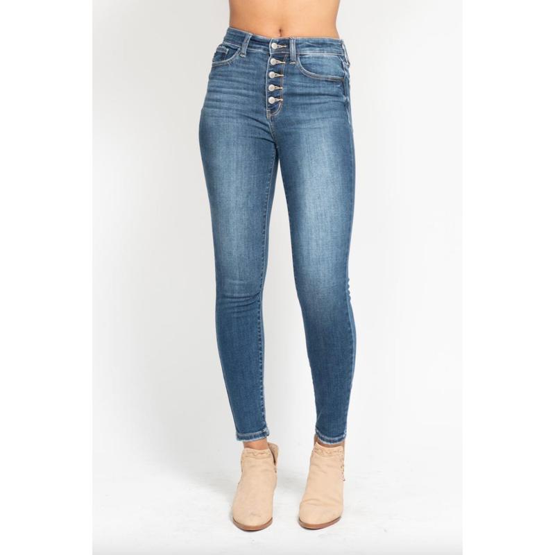 Judy Blue Button Fly Skinny Jeans