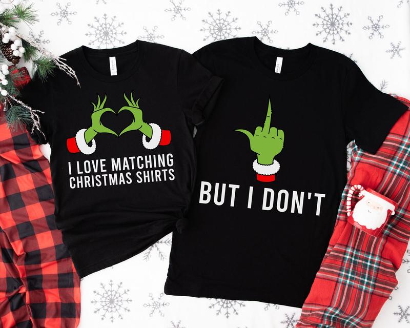 Christmas Couple Shirts, Pajamas, Funny Shirt Set, Ugly Sweater, Matching Tshirts for Couples,   Christmas Gilf