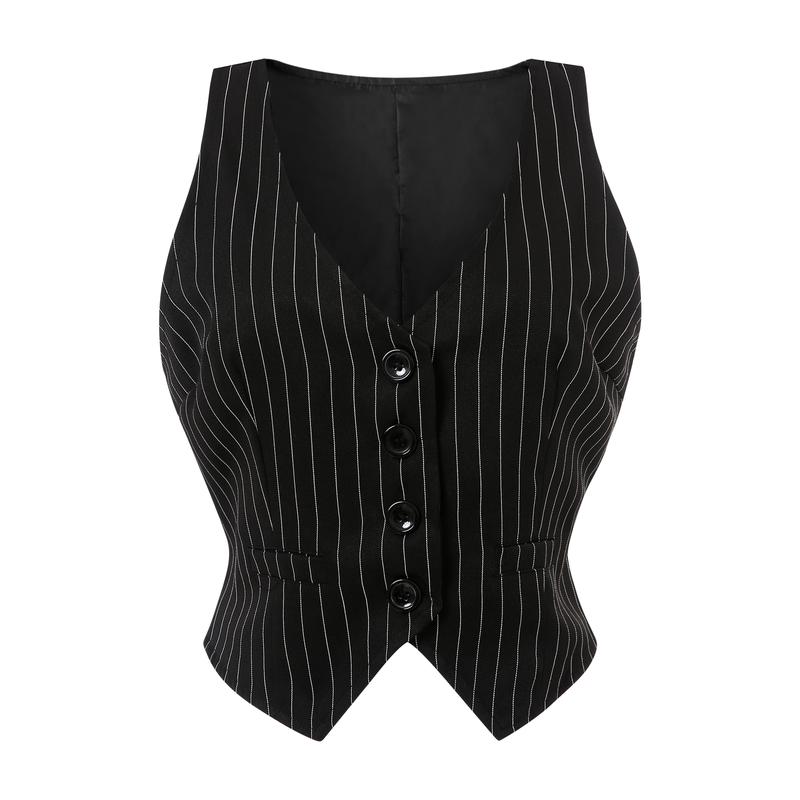 Female Waistcoat, Solid Color  Striped V-Neck Sleeveless Tops Blouse Vest for Summer, S M L XL XXL