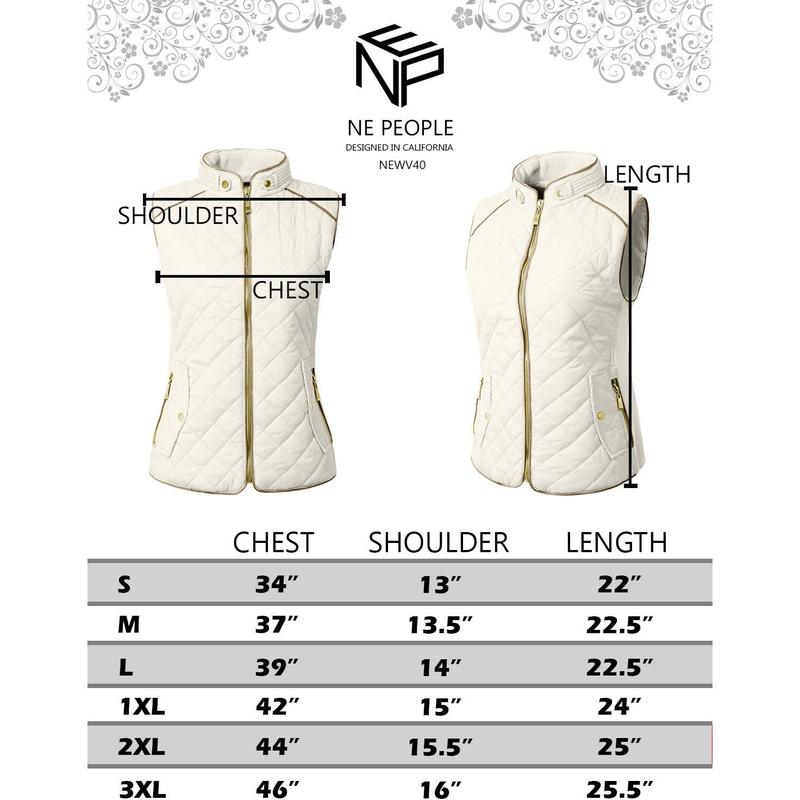 NE PEOPLE Womens Lightweight Quilted Padding Zip Up Vest Gilet(S-3XL)