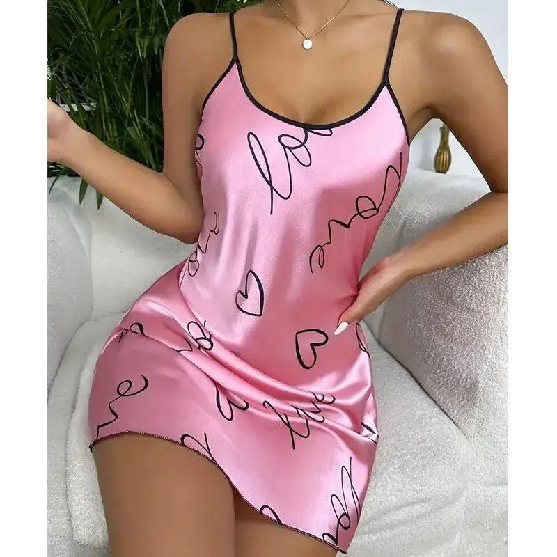 Women Pajamas Sling Open Back Nightdress