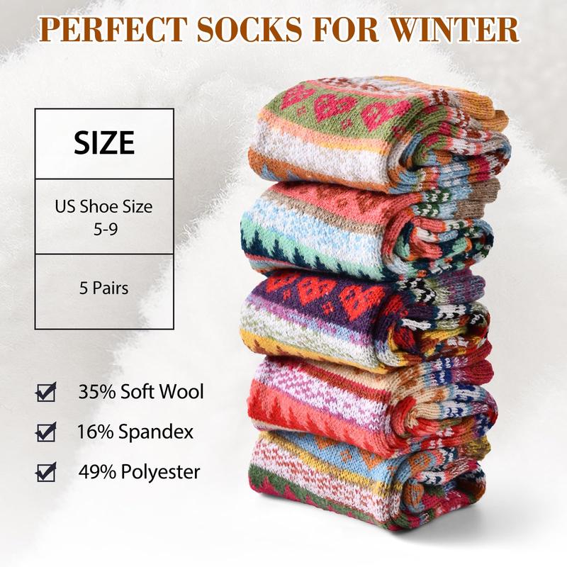 Wool Socks - Vintage Winter Warm Wool Socks for Women, Soft Cozy Socks, Thick Knit Boots Socks Gifts for Women Men，Winter Essentials