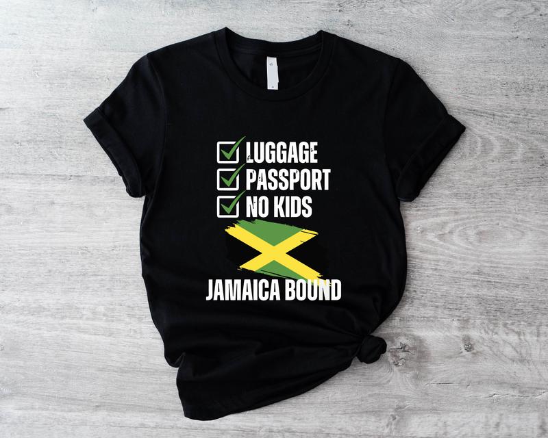 Luggage Passport Jamaica Bound T-shirt, Flag Travel Shirt, Vacation Holiday Short Sleeve, Passport Vacay Shirt, Family Trip Matching Shirts