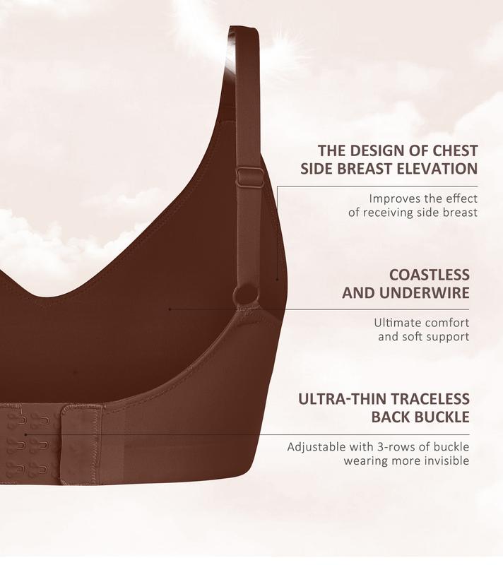 FeelinGirl WIRELESS Bra  Women's Bra Comfort  Bralettes non-underwire with three rows of buckle  & convenient straps Bra  Seamless   Bra