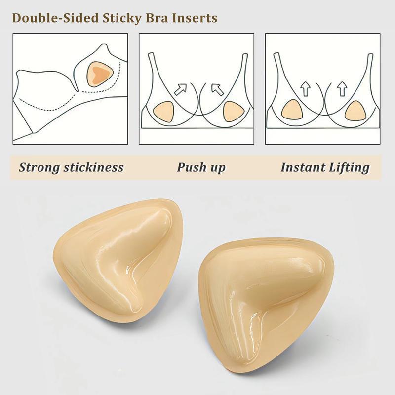 Double-Sided Sticky Bra Inserts Push up BreastEnhancers Pads Reusable Padded Ultra LiftInserts Adhesive Bra Pads Bikini WomenswearAccessories Strapless Underwear Lady WomenComfort nipple  covers