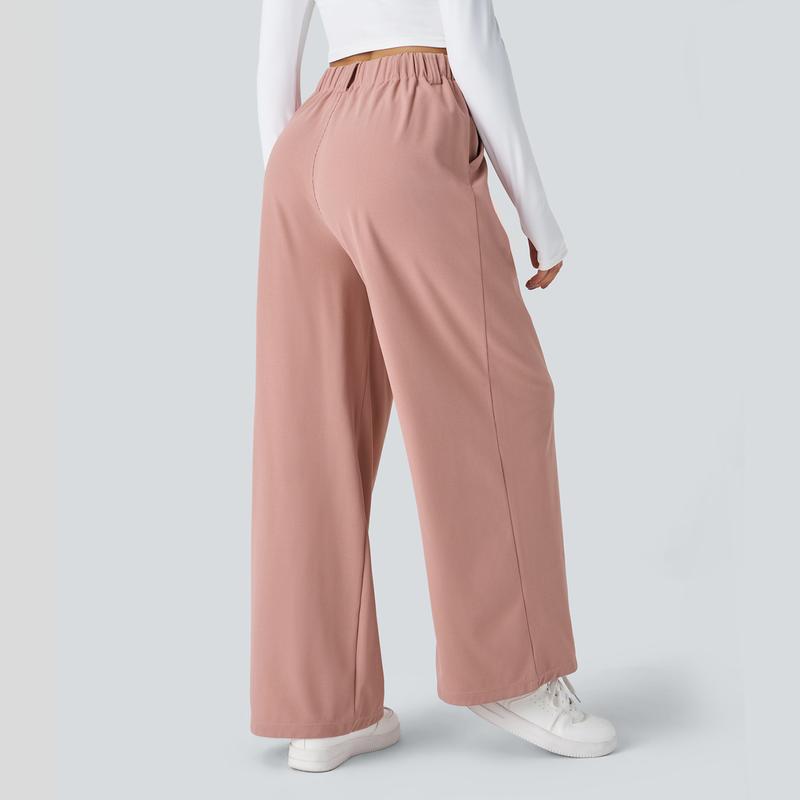 Halara Flex High Waisted Plicated Side Pocket Wide Leg Waffle Work Pants