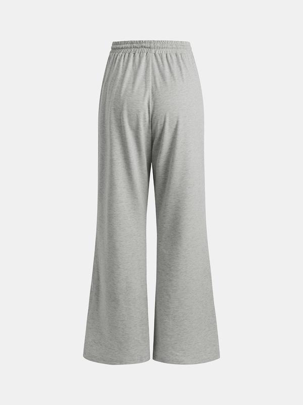 YOZY [2 colors] Drawstring Waist Sweatpants  Casual Pocket Wide Leg Trousers, 2024 Ladies Back To School Bottoms for All Seasons