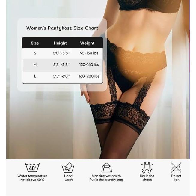 Women's Thigh High Stockings Sheers Suspender Pantyhose for Women