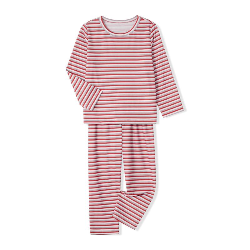 Matching Christmas Pajamas For Family, Striped Long Sleeve Tops Elastic Waist Pants for Fall Winter