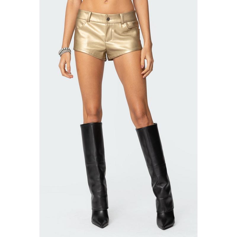 Melodi Faux Leather Micro Shorts