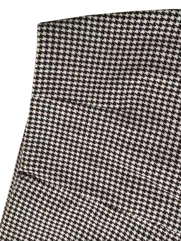 Women's Houndstooth Print Zipper A Line Skirt, Elegant Fashion Casual Short Skirt for Daily Outdoor Wear, Short Skirts for Women, Women's Bottoms for All Seasons