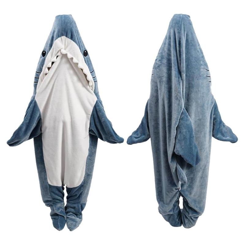 Shark Blanket Hoodie Onesie Adult & Kid, Wearable Shark Blanket, Shark Sleeping Bag, Soft Cozy Shark Onesie Costume