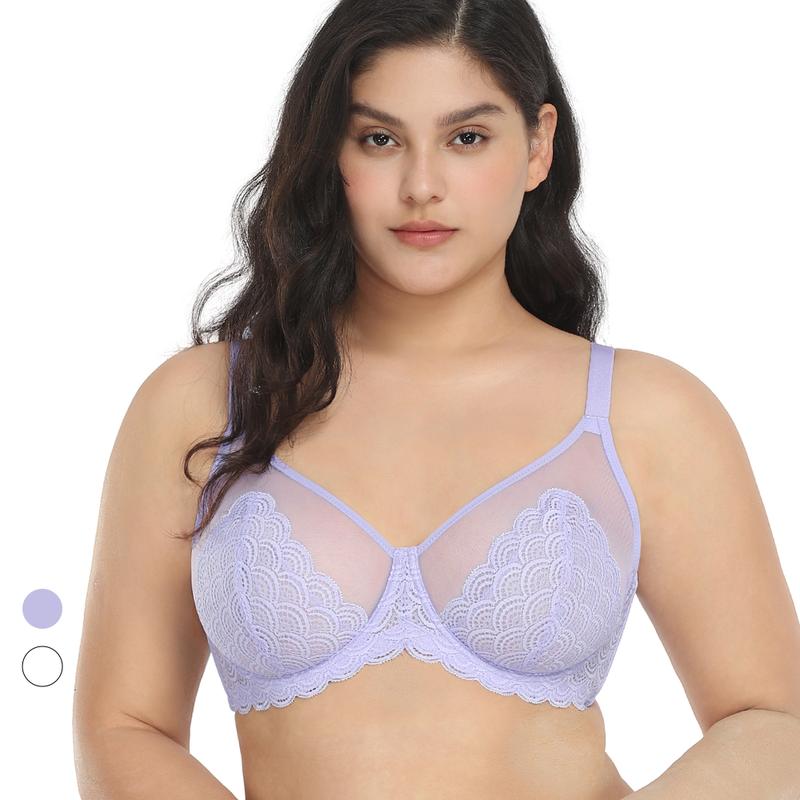 Mermaid Scales Lace Unlined Underwire Bra