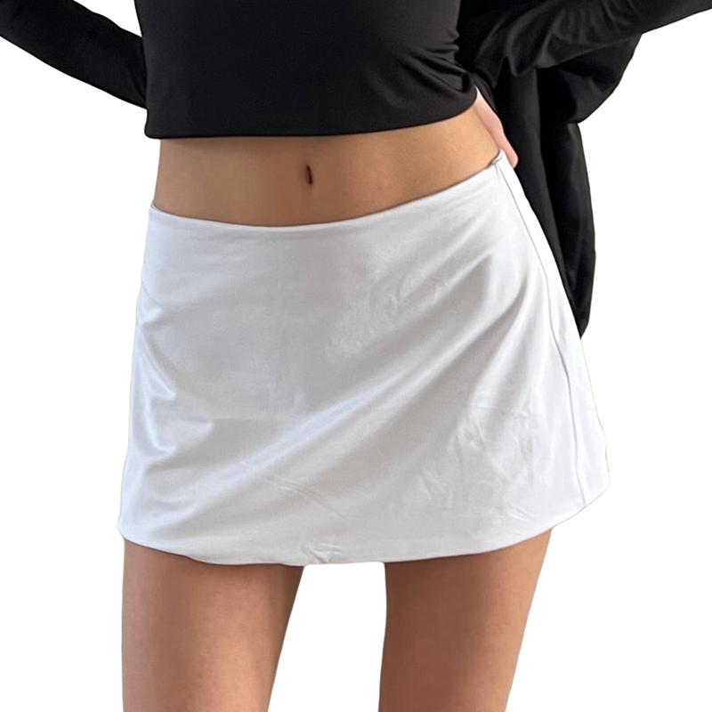 Women´s Spring Summer Mini Skirts Solid Color Mid Waist Streetwear A-line Skirts