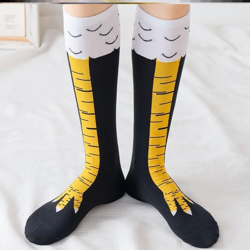 Women 3d Chicken Foot Socks Leg Knee High Socks Novelty Warm Stocking Gift