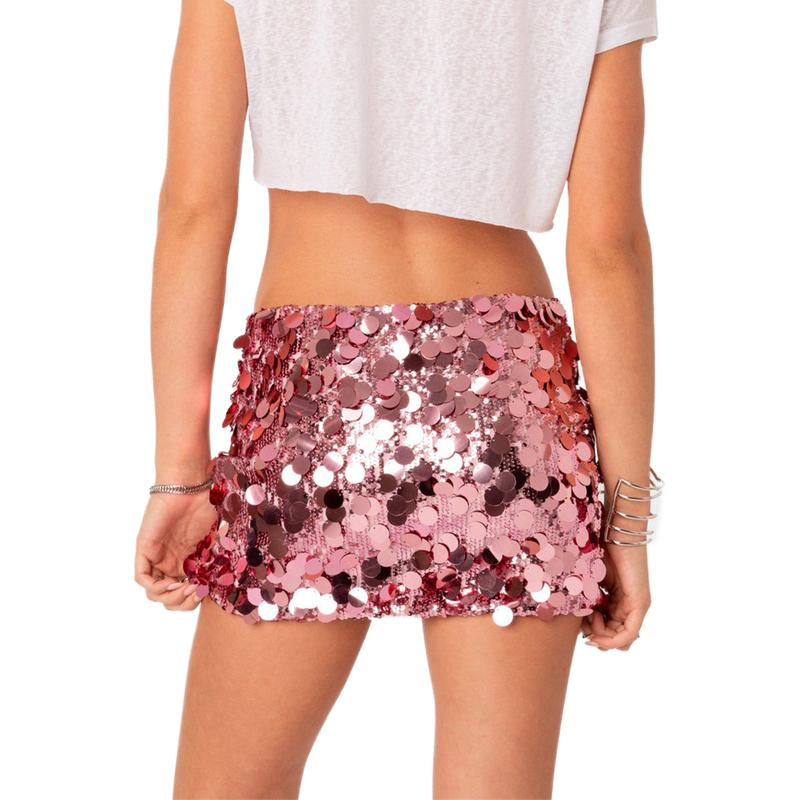 Women Wrapped Half Dress, Sequined Summer Spring Fall Dance Street Club Party Short Skirt Womenswear Bottom Light