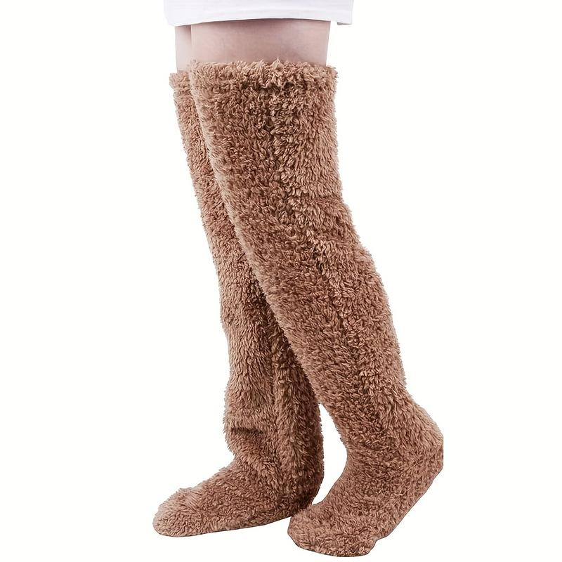 Fuzzy Leg Sock Slippers Fluffy cozy socks Plush Slipper thigh high socks Warmer Winter Home Sleeping Socks thigh high leg warmers leg warmers outfit Women's Extra Long Thigh High Socks Extra Long Soft Womenswear warm sock Comfortable