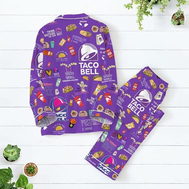 Taco Bell Pajamas Christmas, Taco Bell Womens Pajamas, Taco Bell Pajamas Family, Taco Bell Pajamas Set, Matching Pajamas For Her Him