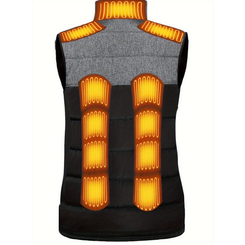 Women's Casual Heated Vest with Fleece Lining - USB Powered, 3-Level Temperature Control, Windproof & Breathable, Stand Collar, Carbon Fiber for Long-Lasting Heat