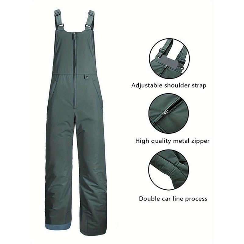 Women's Sleeveless Ski Overalls, Adjustable Shoulder Strap Jumpsuit, Side Pocket Long One-Piece Clothes