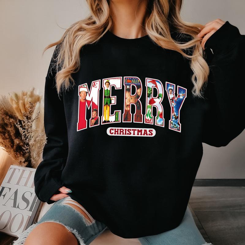 MERRY Christmas 90s Movies Sweatshirt-Hoodie-Tshirt, Christmas Shirtt For Movies Lovers, Christmas Shirt, Thanksgiving Shirt