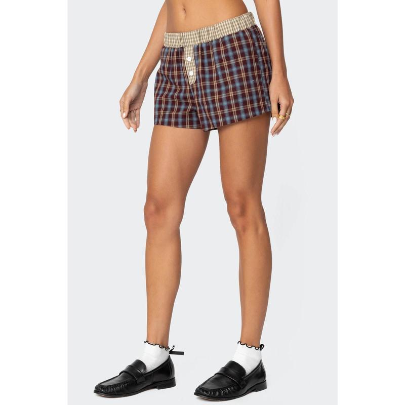 Mixed Plaid Boxer Shorts