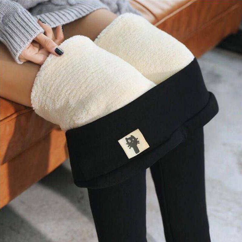 Winter Women Leggings Fleece Lined Velvet Keep Warm Pants High Waist Leggings Women Solid Comfortable Stretchy Thermal Plus Size