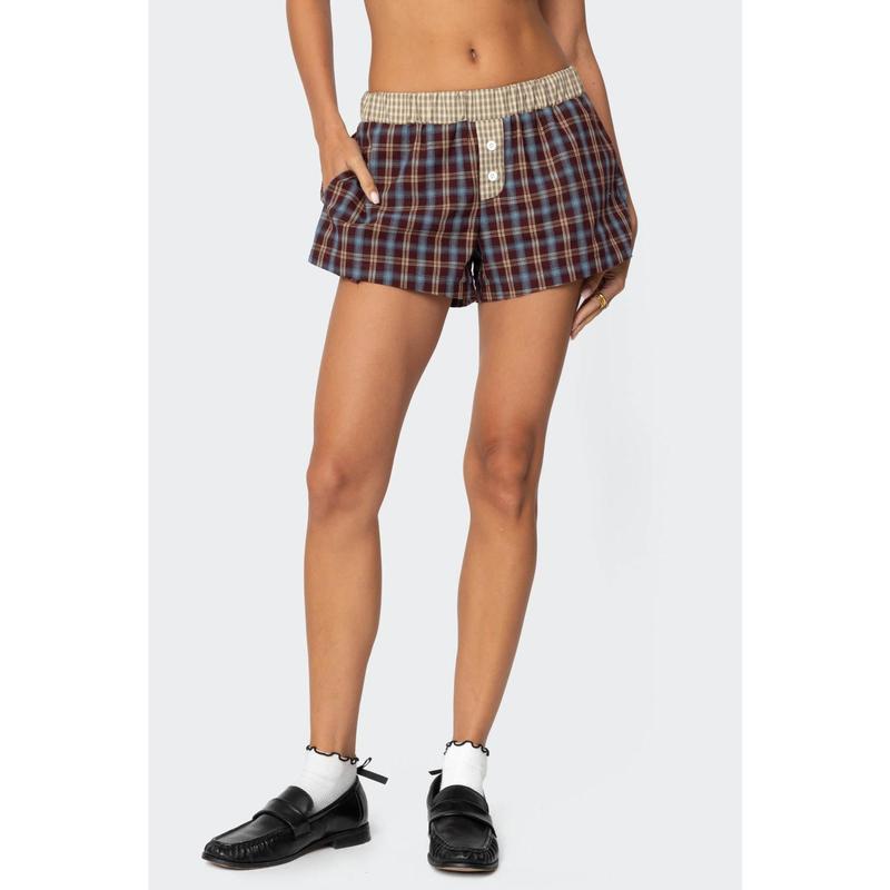 Mixed Plaid Boxer Shorts