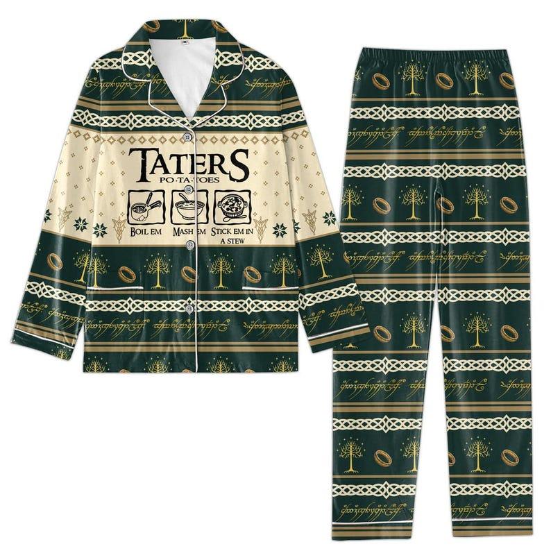 Lord Of The Ring Pajamas Set, Potatos Taters Pajamas Family, Movie Pajamas Christmas, Trendy Pajamas Set