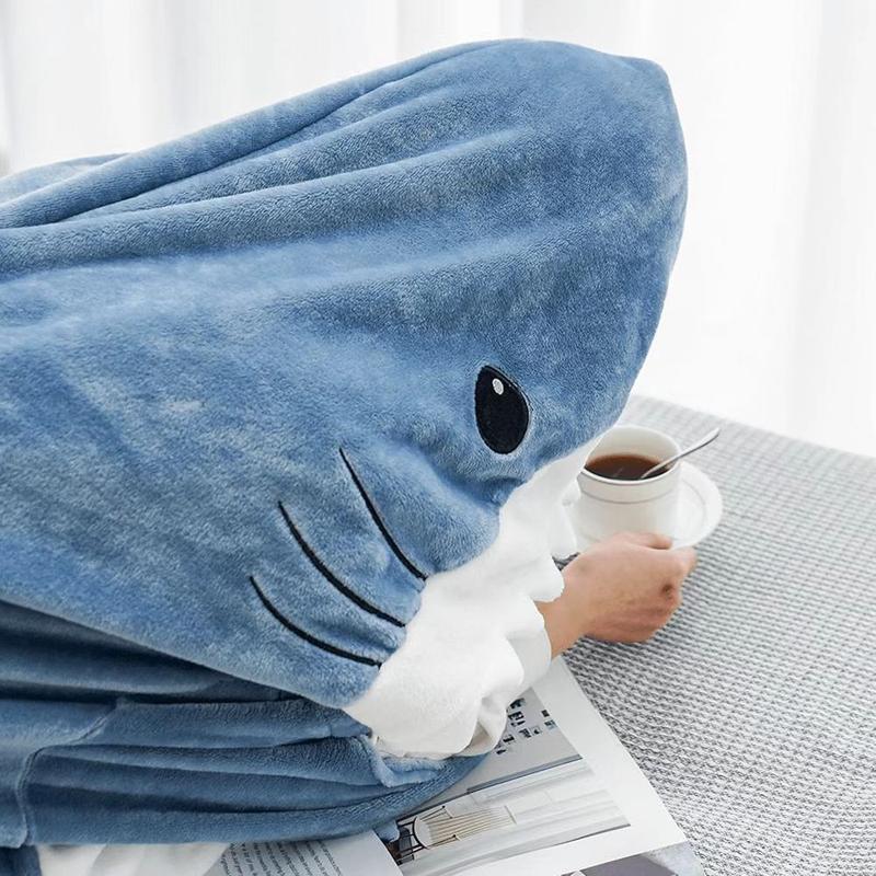 Shark Blanket Hoodie Onesie Adult & Kid, Wearable Shark Blanket, Shark Sleeping Bag, Soft Cozy Shark Onesie Costume