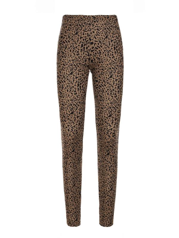 Women's Leopard Print Pants, Casual Comfy Skinny Pants for Daily Wear, Ladies Bottoms for All Seasons