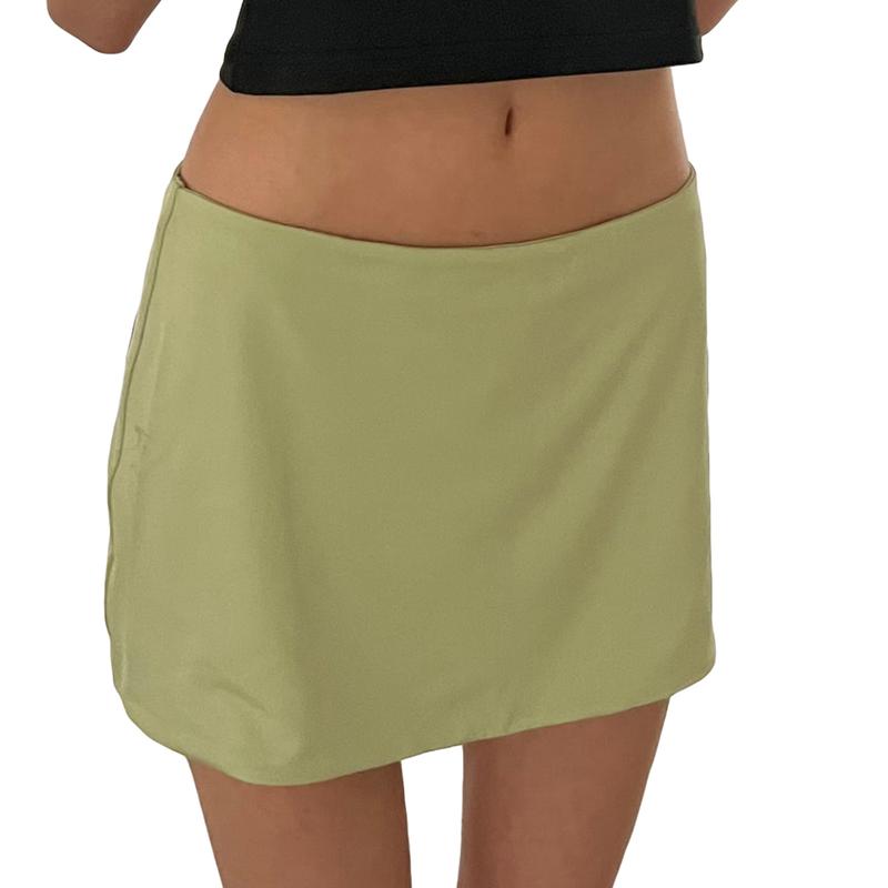 Women´s Spring Summer Mini Skirts Solid Color Mid Waist Streetwear A-line Skirts