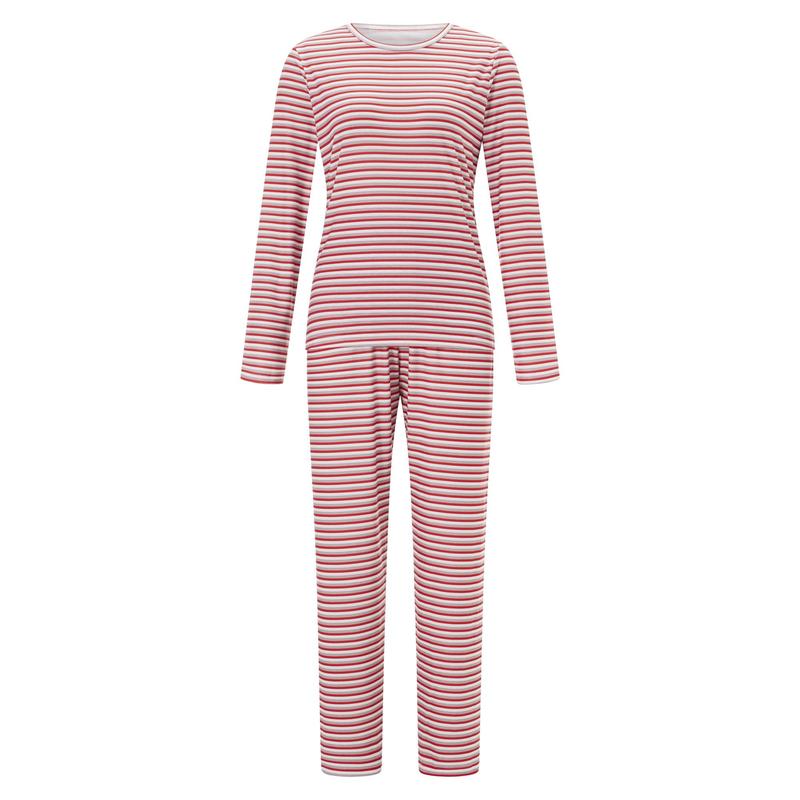 Matching Christmas Pajamas For Family, Striped Long Sleeve Tops Elastic Waist Pants for Fall Winter