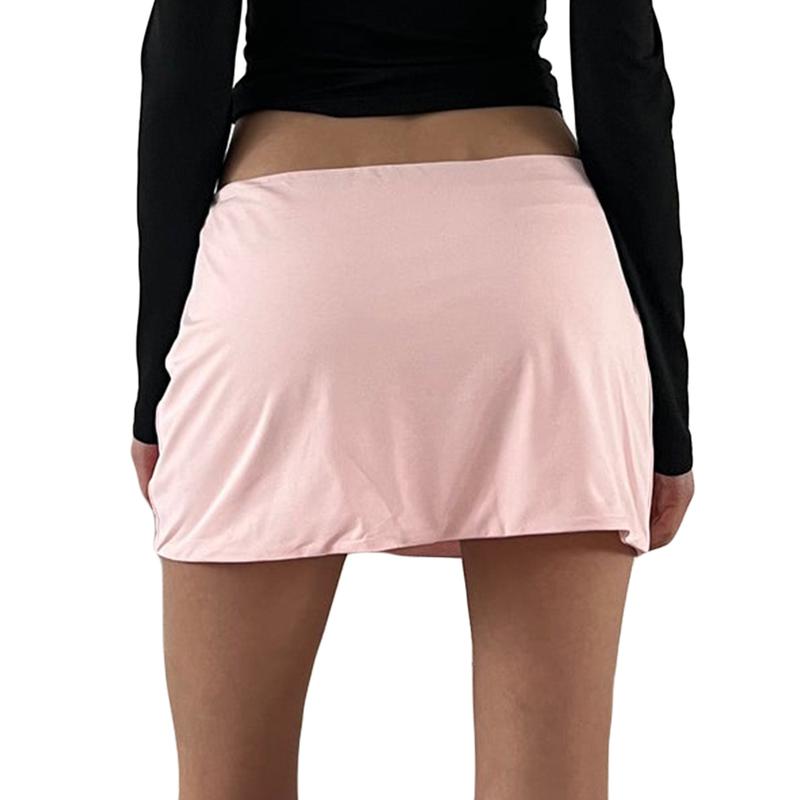 Women´s Spring Summer Mini Skirts Solid Color Mid Waist Streetwear A-line Skirts